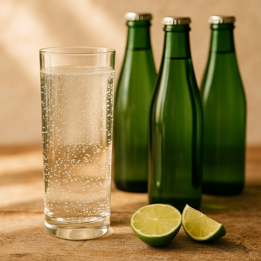 Agua mineral y gasificada en botella