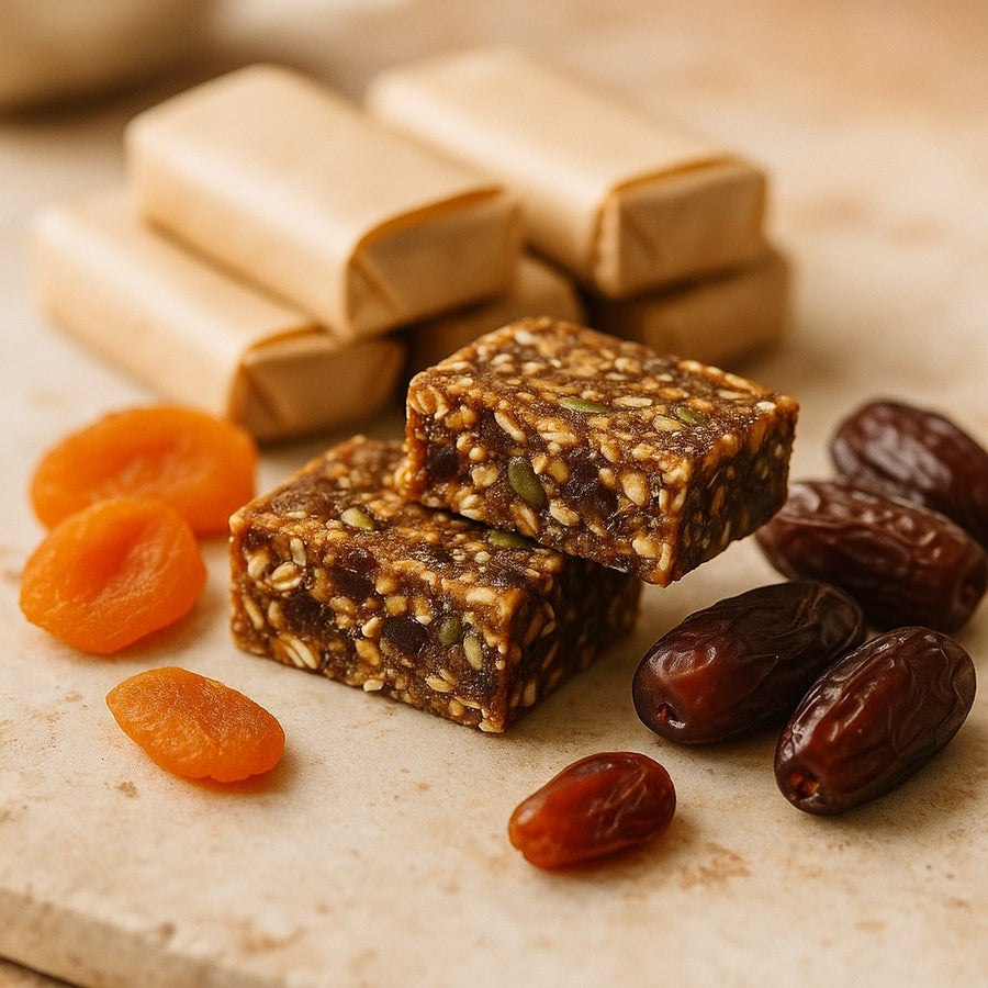 Barras de fruta, avena y nueces