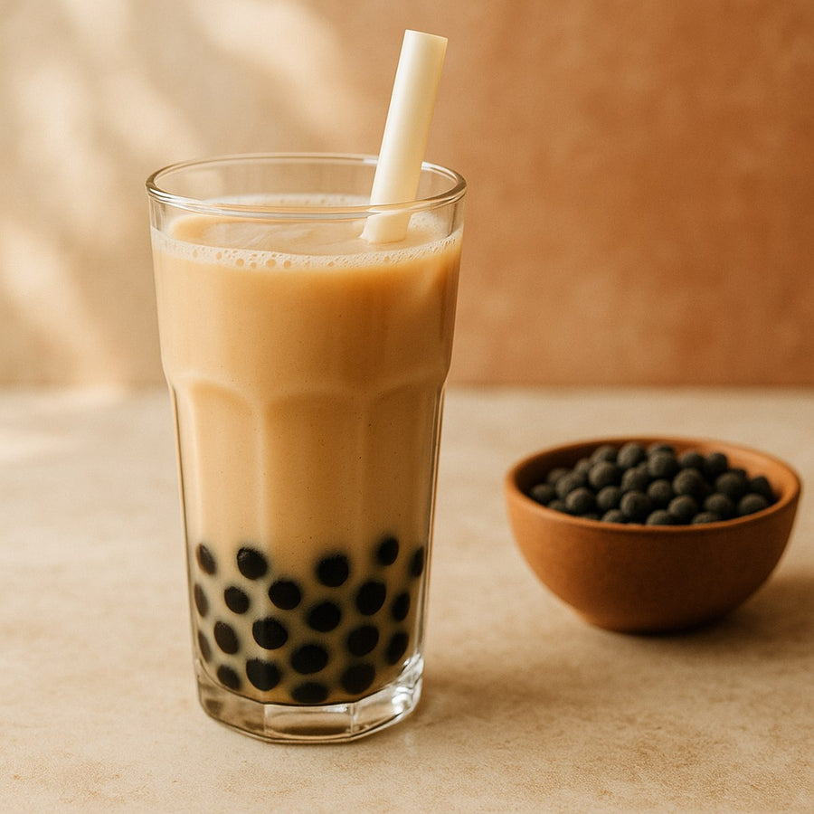 Bubble tea con perlas de tapioca