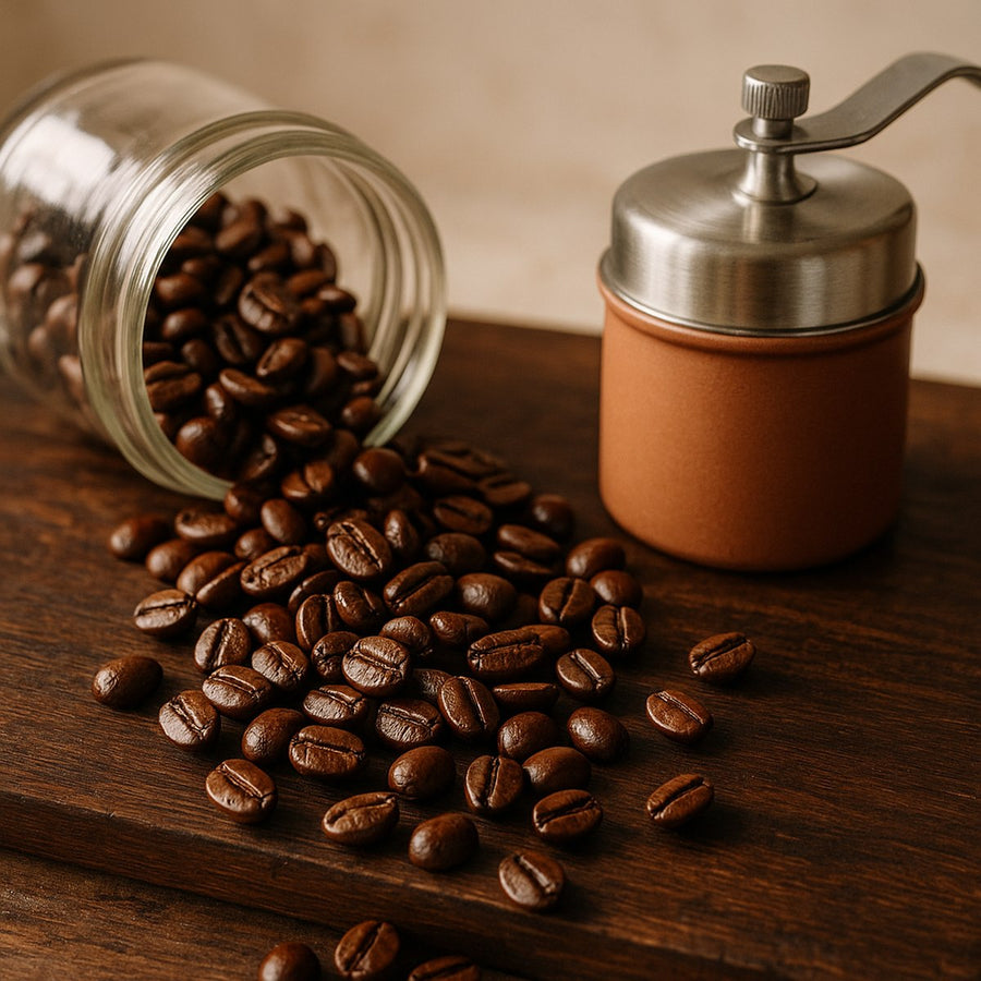 Café en grano entero y molino