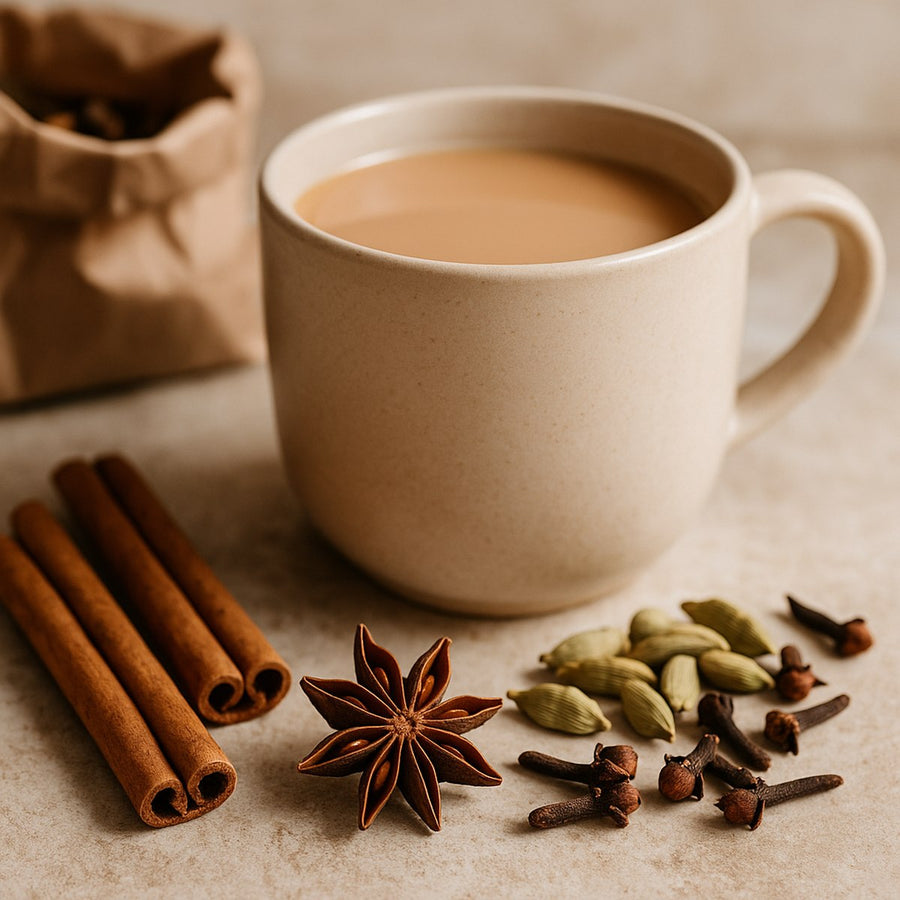 Chai con especias y leche