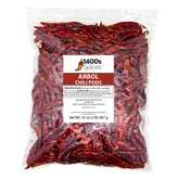 1400S SPICES paquete frontal de chile de árbol muestra cantidad y presentación práctica
