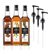 1883 MAISON ROUTIN botellas frontales del pack con presentación profesional