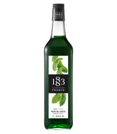 1883 MAISON ROUTIN botella frontal mostrando sirope de menta verde, práctico y elegante