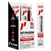 1st Phorm paquete frontal de sticks Teriyaki mostrando diseño y cantidad