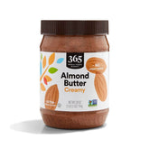 365 by Whole Foods Market frasco frontal mostrando la crema de almendra, ideal para consumo diario