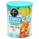 4C bote frontal del té helado zero sugar mostrando tamaño familiar y ahorro