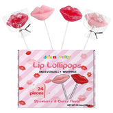 4E's Novelty paquete frontal mostrando 24 paletas labio, ideal para fiestas