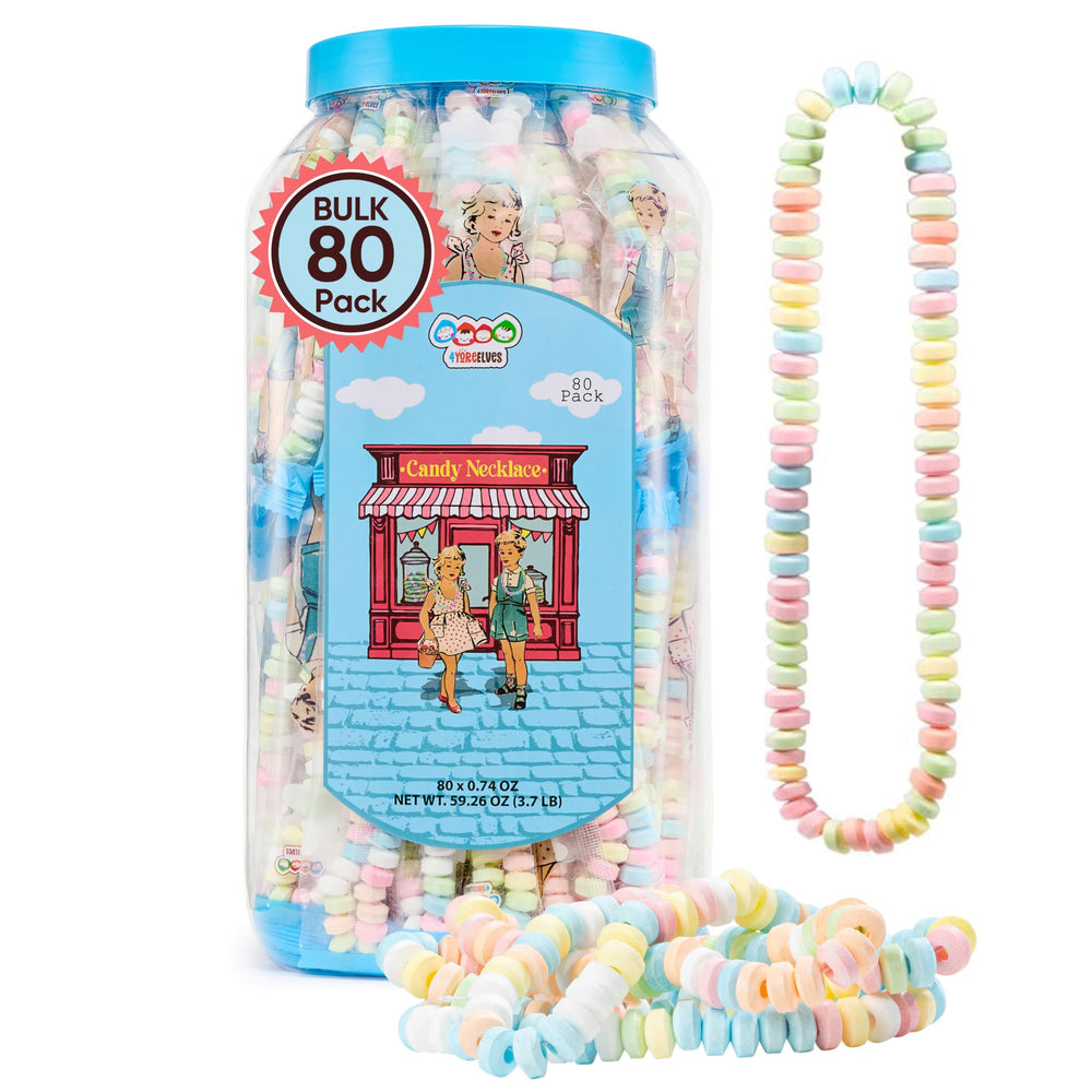 4YoreElves paquete frontal mostrando 80 collares, ideal para fiestas