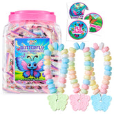 4YoreElves frasco delantero con 50 pulseras mariposa, fácil de almacenar
