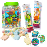 4YoreElves pack frontal de pulseras de caramelo con colgantes de dinosaurio, ideal para fiestas