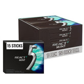 5 Gum empaque frontal mostrando marca y menta, conveniencia portátil