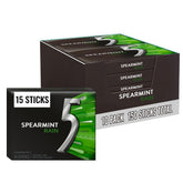 5 Gum paquete frontal Spearmint Rain mostrando diseño y cantidad