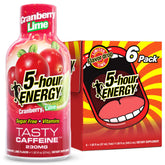 5-hour ENERGY pack de 6 frascos cranberry lime, práctico para llevar