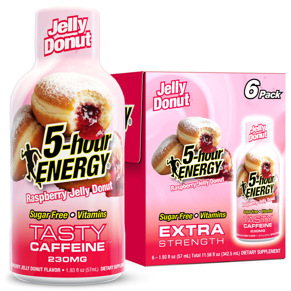 5-hour ENERGY frente del paquete con seis botellas listo para llevar