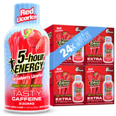 5-hour ENERGY frontal del envase mostrando sabor y diseño, práctico para llevar