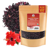 52USA bolsa frontal de hibisco orgánico mostrando el envase y beneficio conservación