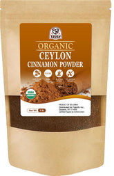 52USA.com bolsa frontal de canela de Ceilán orgánica mostrando sello USDA y Kosher