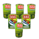 555 sardinas frontal de lata mostrando etiqueta clara y atractivo