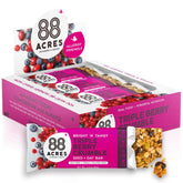 88 Acres empaque frontal con diseño y descripción del sabor triple berry