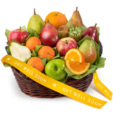 A Gift Inside canasta frontal con frutas frescas, presentación lista para regalar