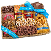 A Gift Inside cesta frontal con lazo Happy Birthday, ideal para regalar