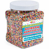 A Great Surprise frente del envase de 1.8 lb con grageas multicolor mostrando rendimiento