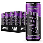 ABE lata frontal sabor Grape Soda mostrando diseño y energía inmediata
