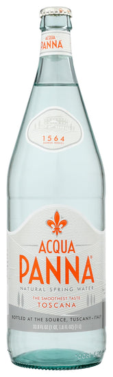 Acqua Panna botella frontal 1 L mostrando elegancia y pureza