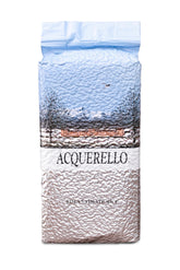 Acquerello paquete frontal de Carnaroli 2.5kg mostrando etiqueta y capacidad, ayuda a almacenamiento prolongado