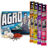 AGRO pack frontal mostrando cuatro sabores y beneficios de proteína