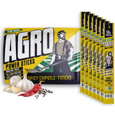 AGRO palito frontal del empaque mostrando bolsa y marca, fácil transporte