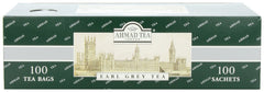 Ahmad Tea embalaje frontal con 100 bolsitas mostrando marca y conservación