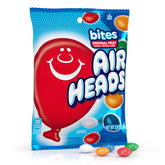 Airheads vista frontal del paquete con 12 bolsas, conveniencia para compartir