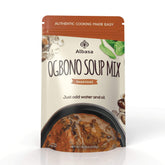 Albasa paquete frontal de Ogbono Soup Mix 8oz listo para cocinar y fácil de almacenar