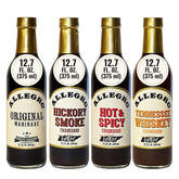 Allegro pack frontal con cuatro botellas y variedad de sabores, conveniencia para cocinar