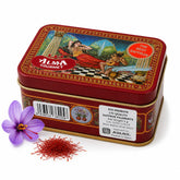 Alma Gourmet paquete frontal con hebras de azafrán, apariencia premium
