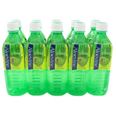 Aloevine botella frontal con etiqueta y sabor kiwi, refresco listo para beber