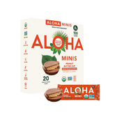 ALOHA empaque frontal mostrando 20 minis y beneficios nutricionales