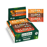 ALOHA pack frontal de 12 barritas mostrando variedad y conveniencia