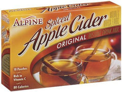 Alpine detalle de la etiqueta que resalta vitamina C y sin cafeína