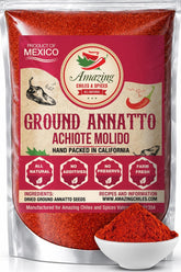 Amazing Chiles & Spices paquete frontal de achiote en polvo, color intenso para cocinar