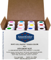 AmeriColor frentes de botellas mostrando colores vibrantes y fácil identificación de tonos