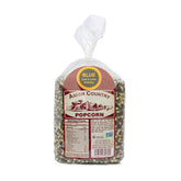 Amish Country Popcorn bolsa frente muestra 2 lb y confianza en calidad