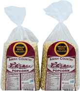 Amish Country Popcorn frente del empaque mostrando tamaño y cantidad