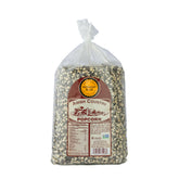Amish Country Popcorn frente del empaque mostrando bolsa de 6 lb y beneficio de gran volumen