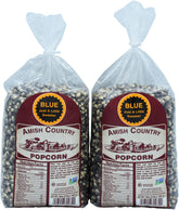 Amish Country Popcorn frente del empaque mostrando las dos bolsas y cantidad