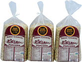 Amish Country Popcorn paquete frontal mostrando tres bolsas, conveniencia de stock
