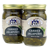 Amish Wedding frasco frontal mostrando jalapeños confitados, práctico para acompañar platos
