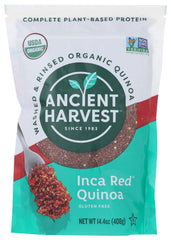 Ancient Harvest frente del envase mostrando certificación orgánica y beneficio práctico